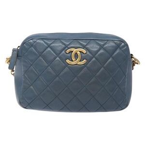 Chanel Camera Blue Leather Shoulder Bag (Pre-Owned)